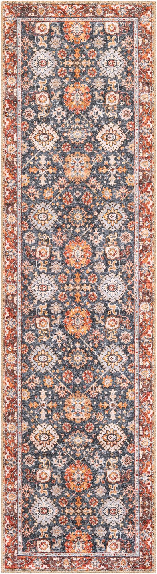 Heritage Elegance Collection Area Rug -  Himeji Runner Navy Blue  lifestyle 82