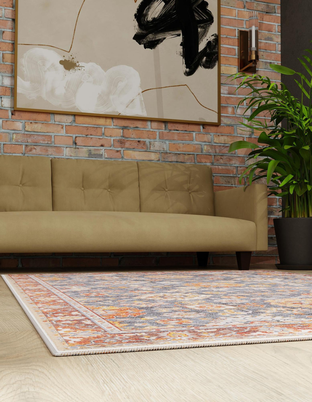Heritage Elegance Collection Area Rug -  Himeji Rectangle Navy Blue  lifestyle 9