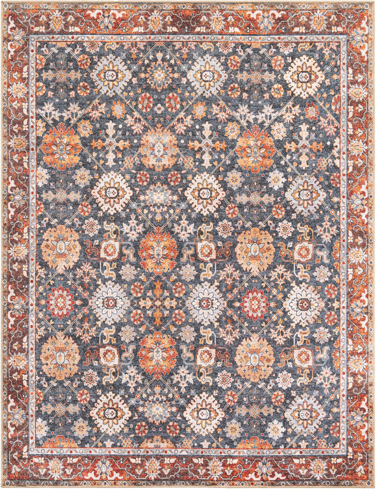 Heritage Elegance Collection Area Rug -  Himeji Rectangle Navy Blue  lifestyle 3