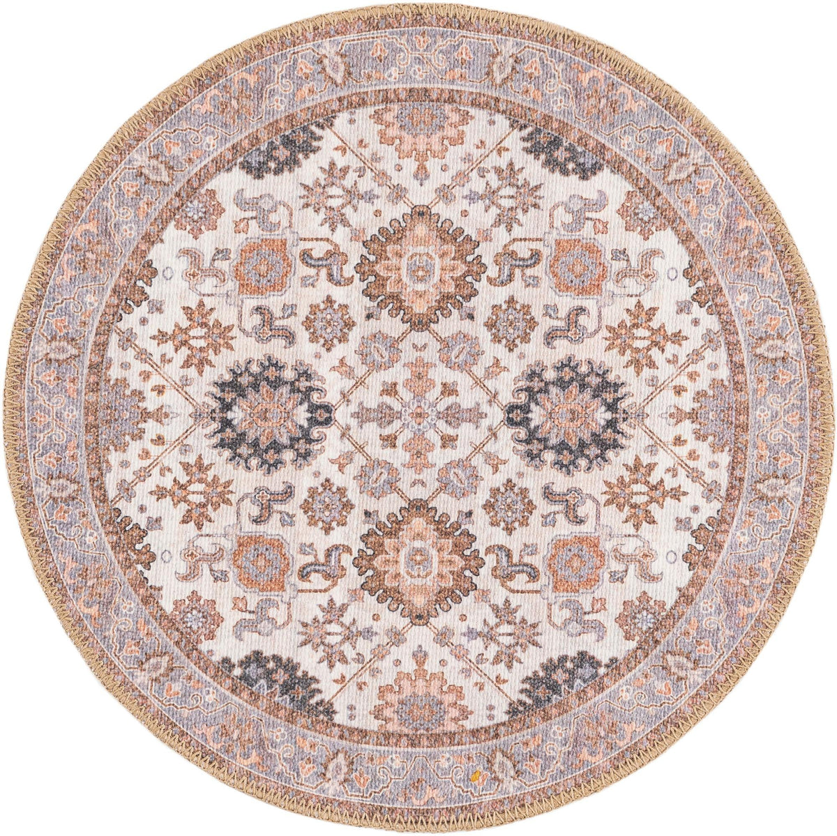 Heritage Elegance Collection Area Rug -  Himeji Round Ivory  lifestyle 77