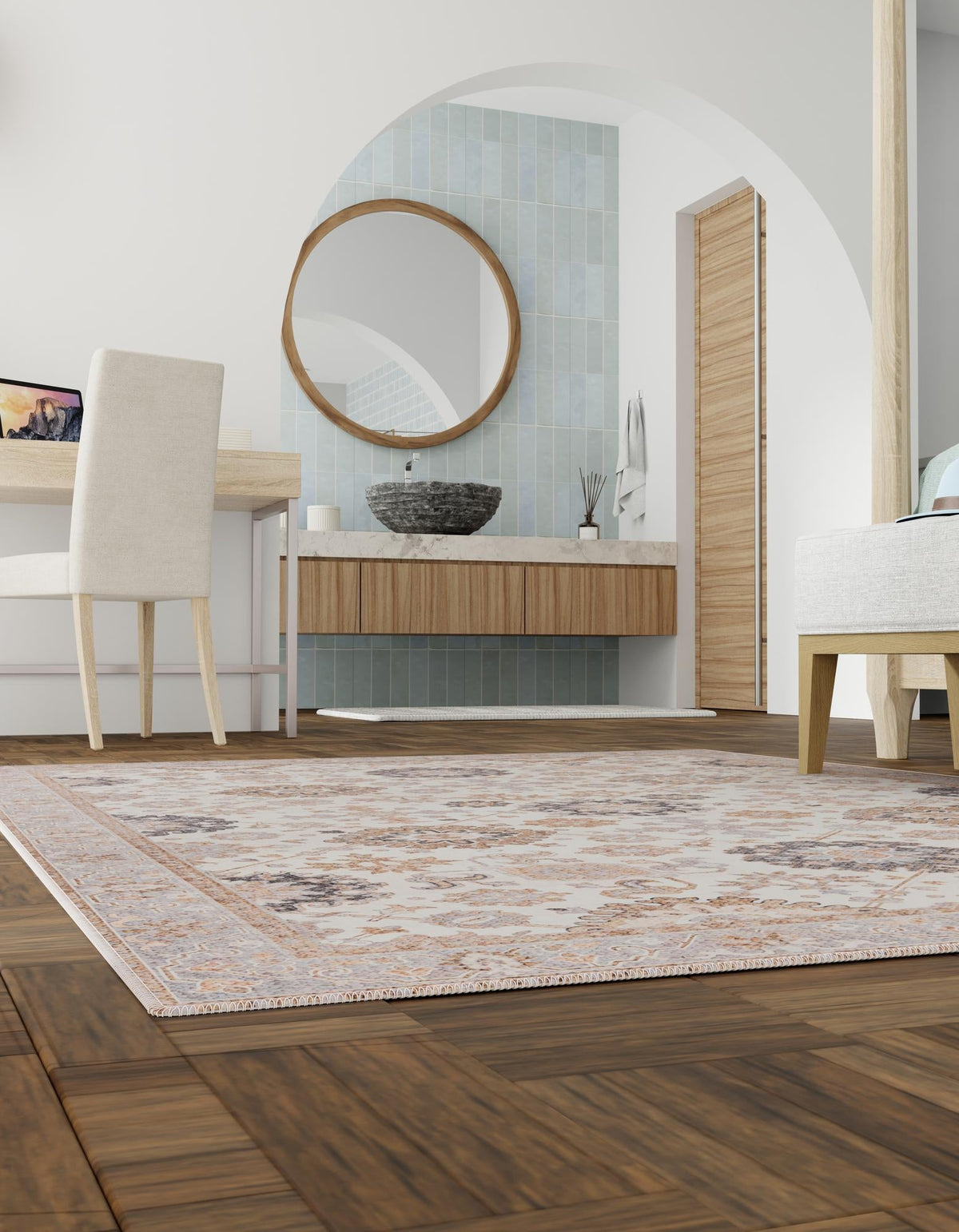 Heritage Elegance Collection Area Rug -  Himeji Rectangle Ivory  lifestyle 13