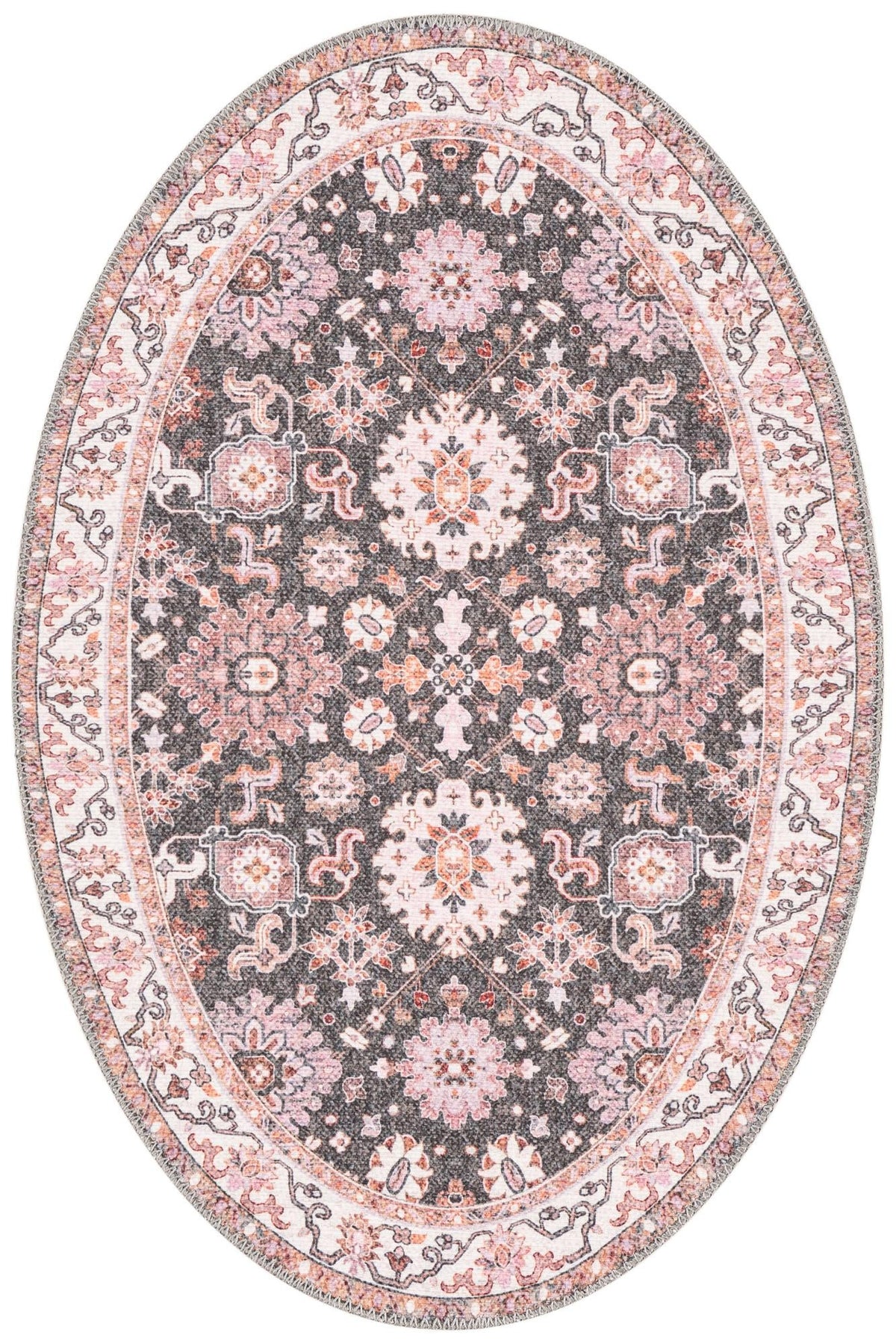 Heritage Elegance Collection Area Rug -  Himeji Oval Gray  lifestyle 54