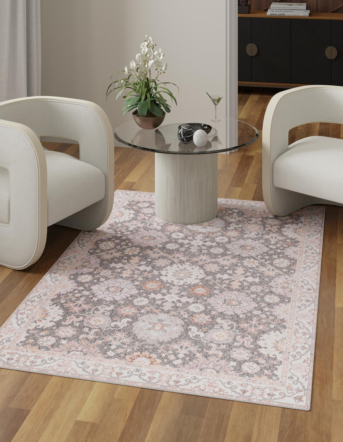 Heritage Elegance Collection Area Rug -  Himeji Rectangle Gray  lifestyle 4