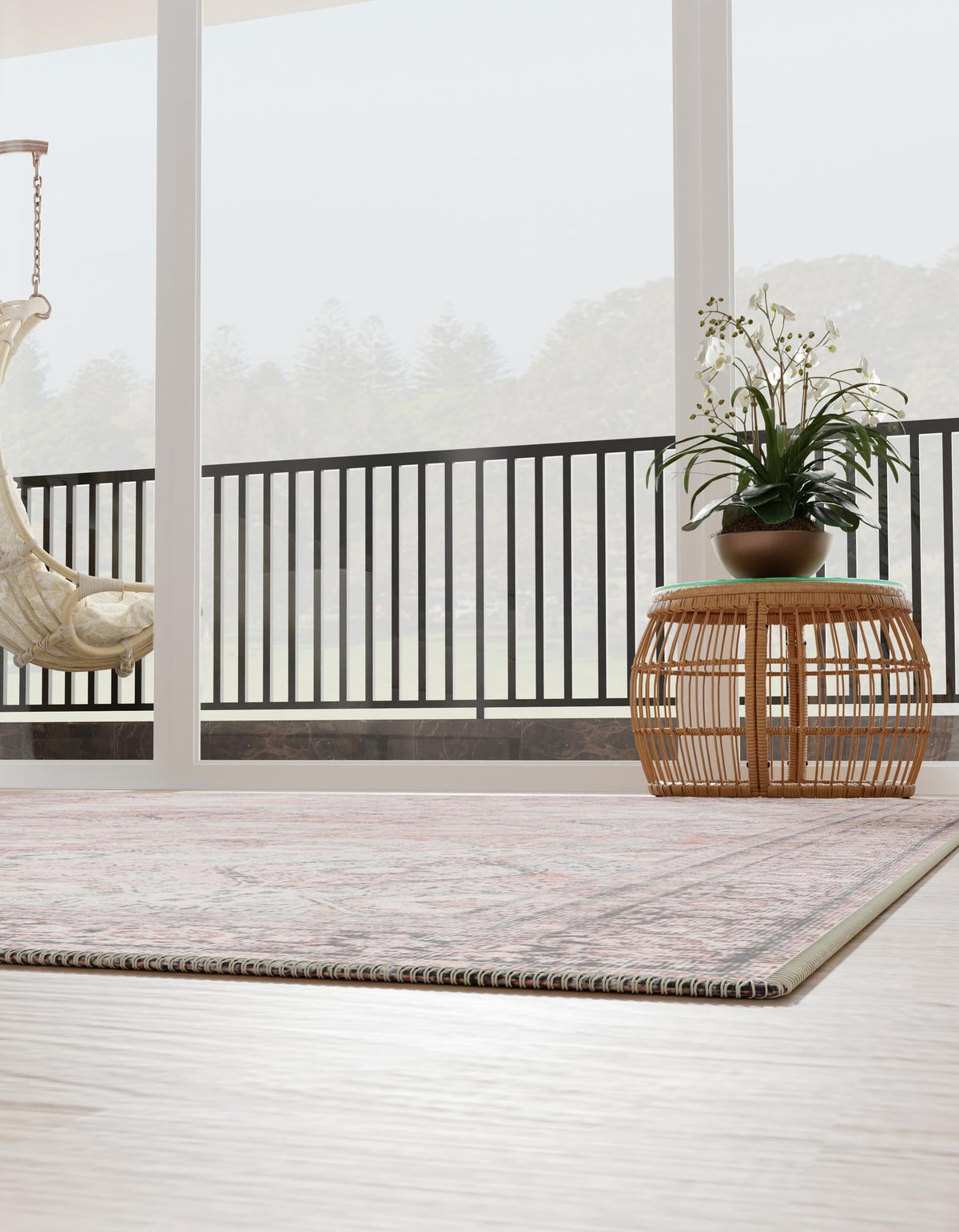 Heritage Elegance Collection Area Rug -  Hampton Rectangle Antique Red  lifestyle 3