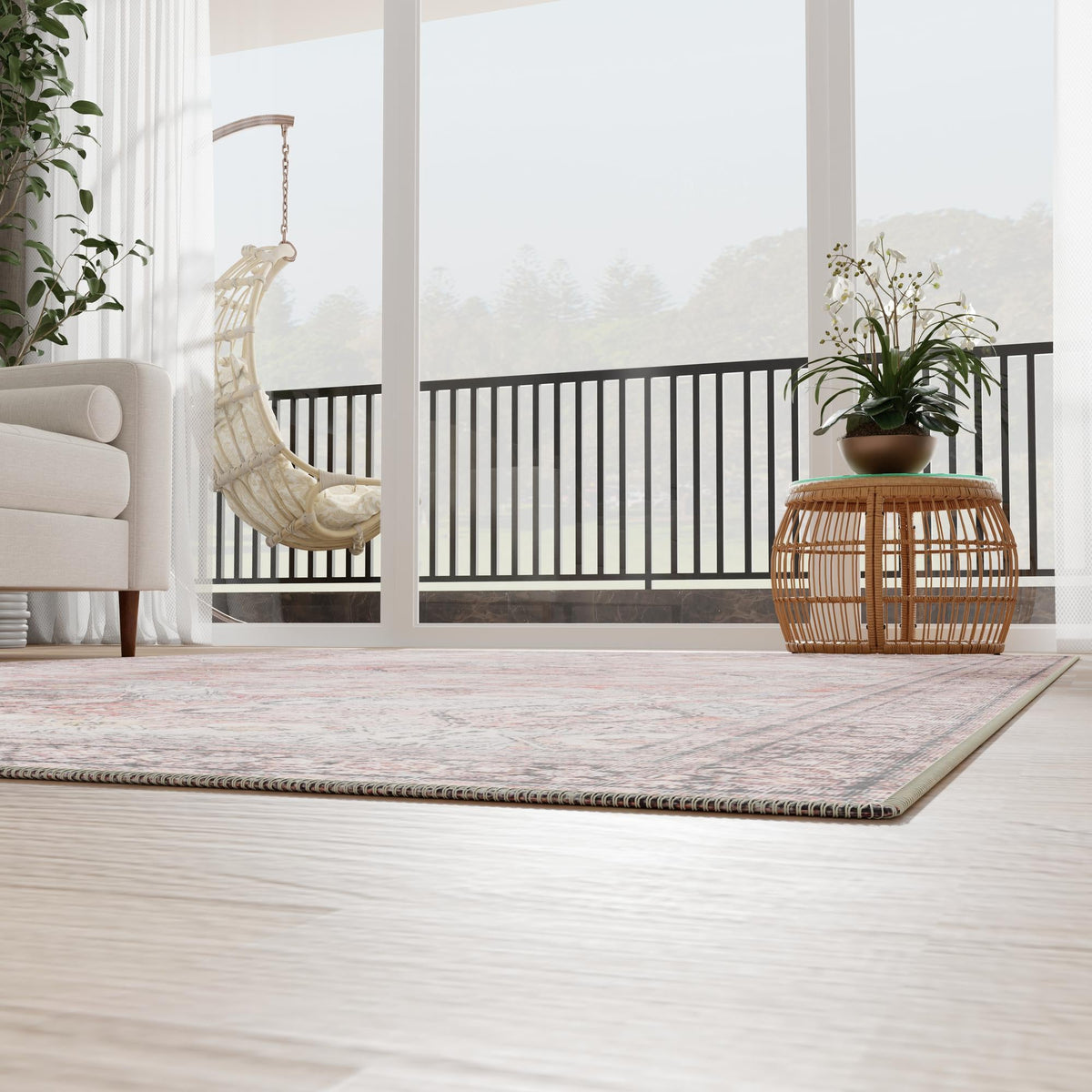 Heritage Elegance Collection Area Rug -  Hampton Rectangle Antique Red  lifestyle 16