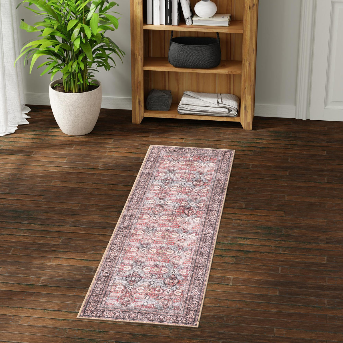 Heritage Elegance Collection Area Rug -  Hampton Runner Antique Red  lifestyle 60