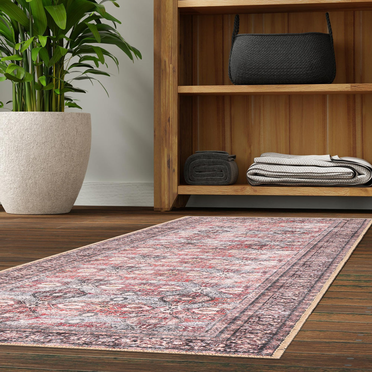 Heritage Elegance Collection Area Rug -  Hampton Runner Antique Red  lifestyle 63