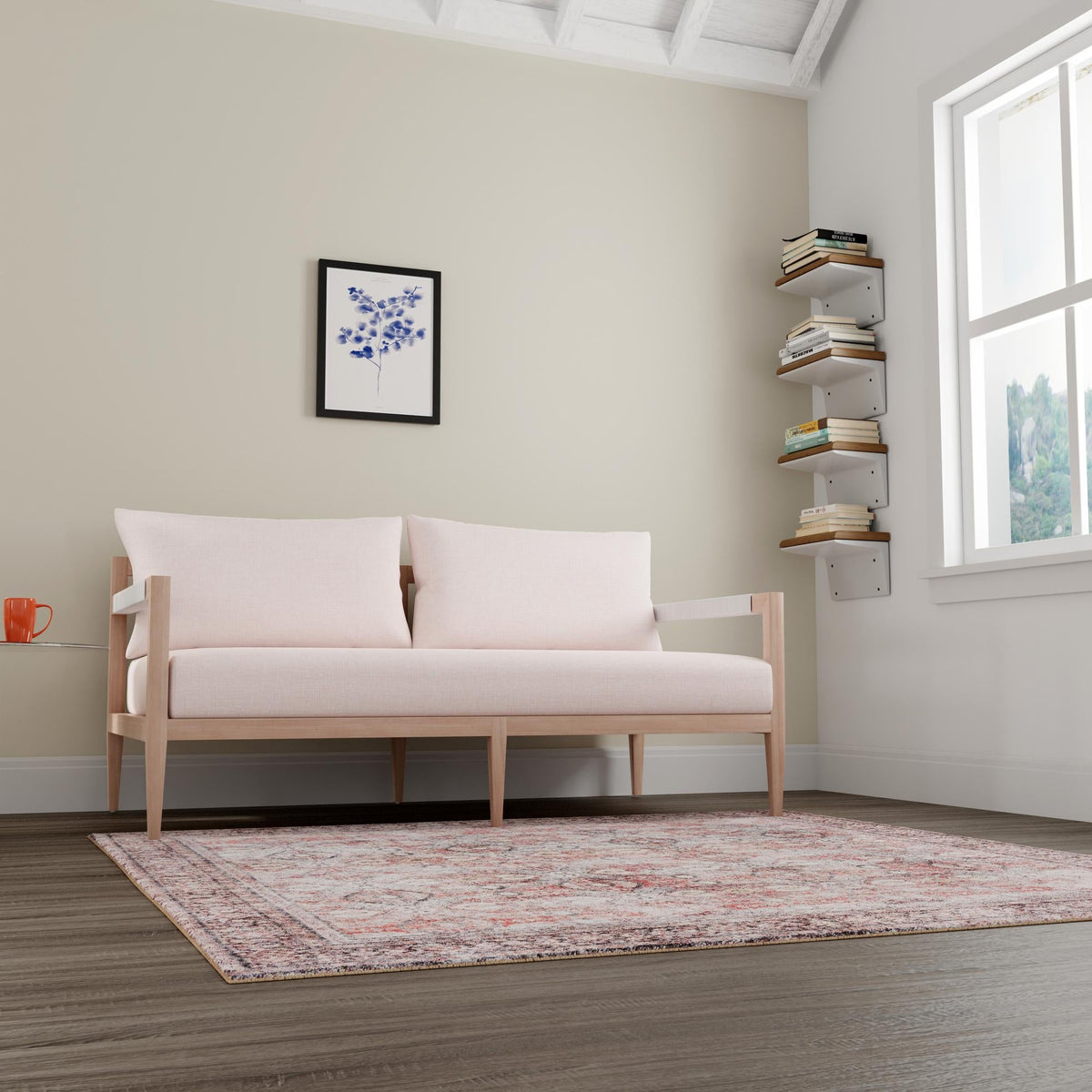 Heritage Elegance Collection Area Rug -  Hampton Square Antique Red  lifestyle 65
