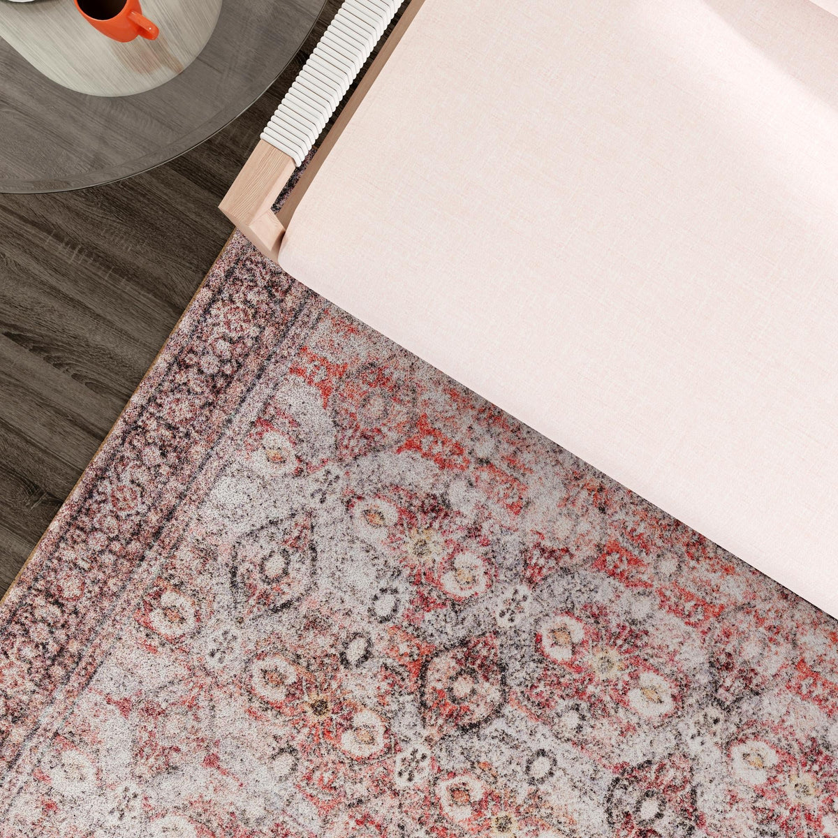 Heritage Elegance Collection Area Rug -  Hampton Square Antique Red  lifestyle 67