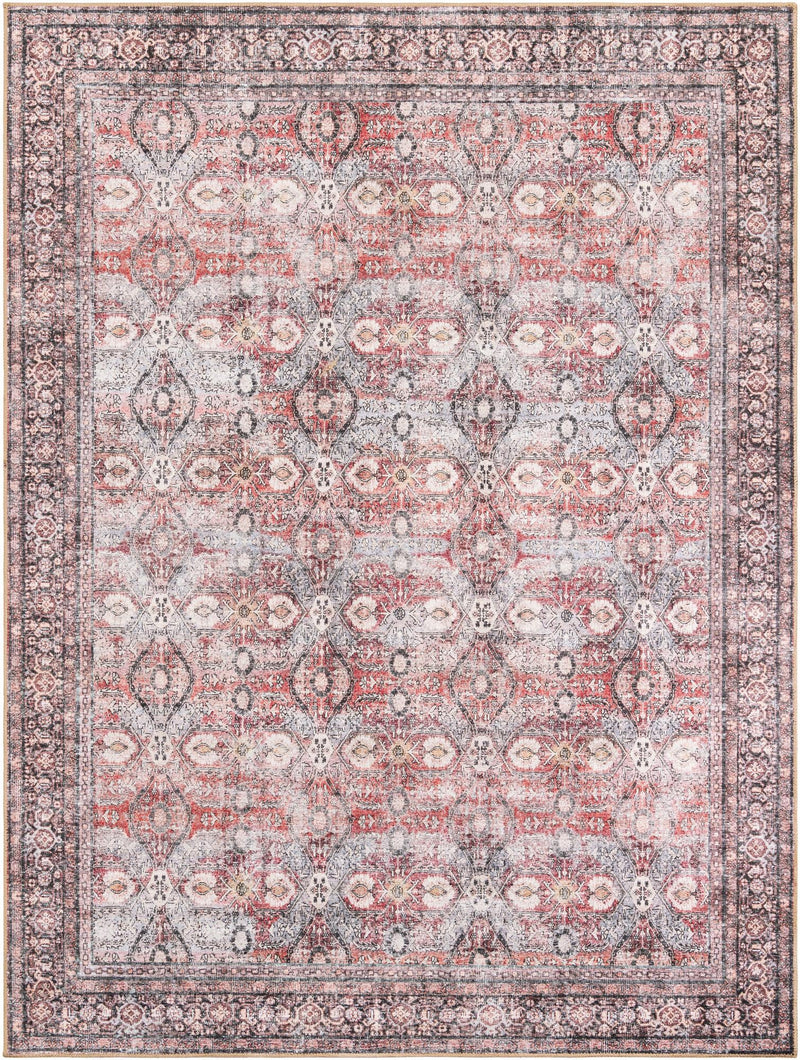 Heritage Elegance Collection Area Rug -  Hampton Rectangle Antique Red  lifestyle 2