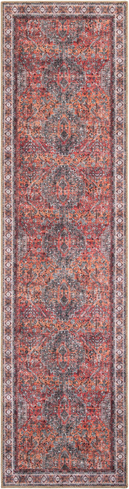 Heritage Elegance Collection Area Rug -  Uffizi Runner Rust Red  lifestyle 32