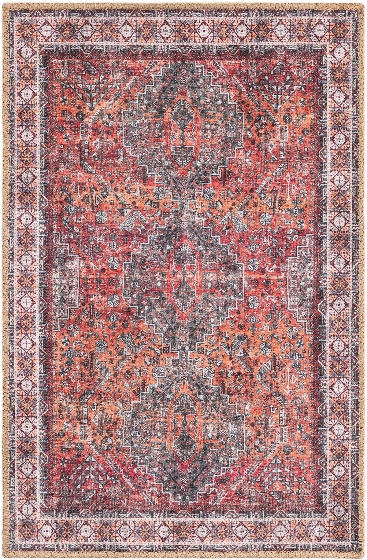 Heritage Elegance Collection Area Rug -  Uffizi Rectangle Rust Red Main