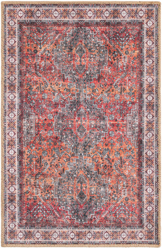 Heritage Elegance Collection Area Rug -  Uffizi Rectangle Rust Red Main