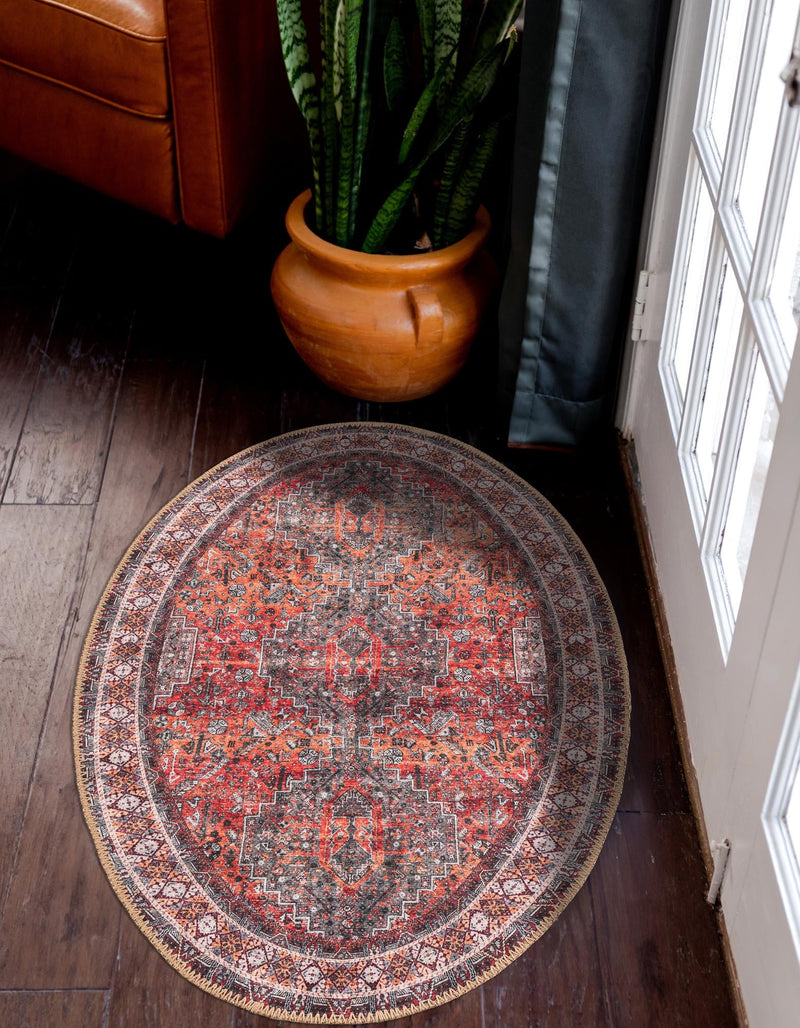 Heritage Elegance Collection Area Rug -  Uffizi Oval Rust Red  lifestyle 65
