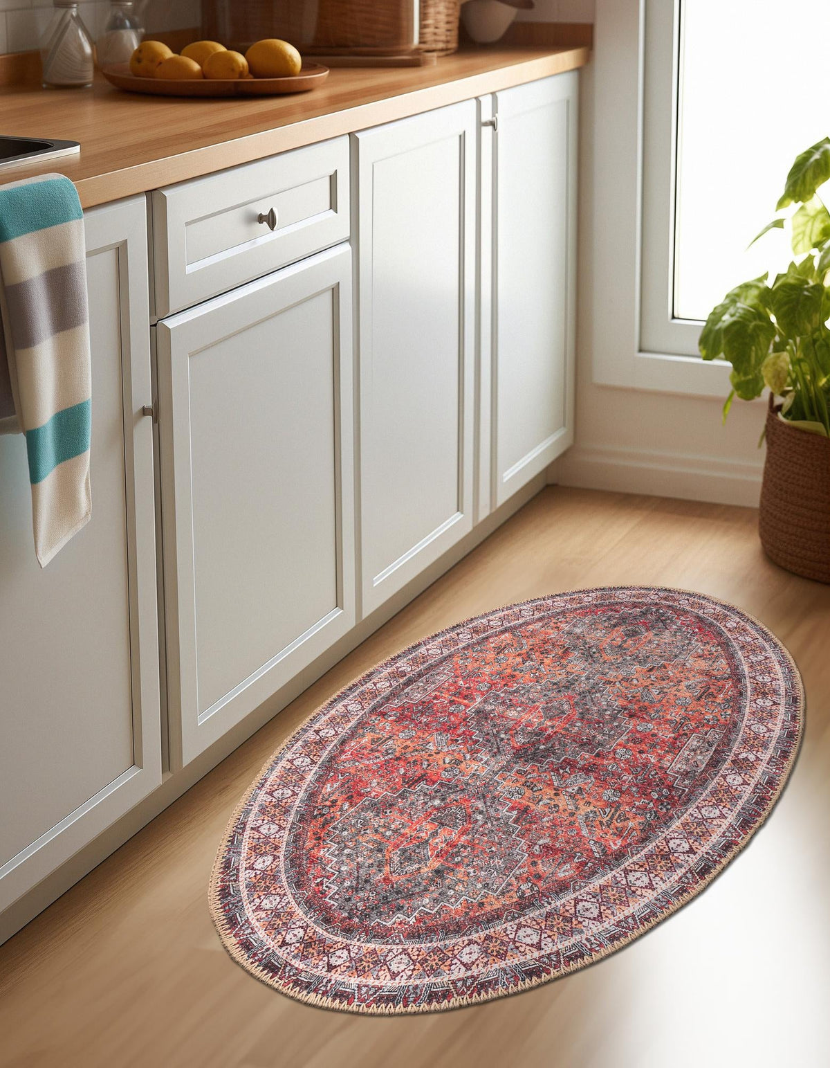 Heritage Elegance Collection Area Rug -  Uffizi Oval Rust Red  lifestyle 67