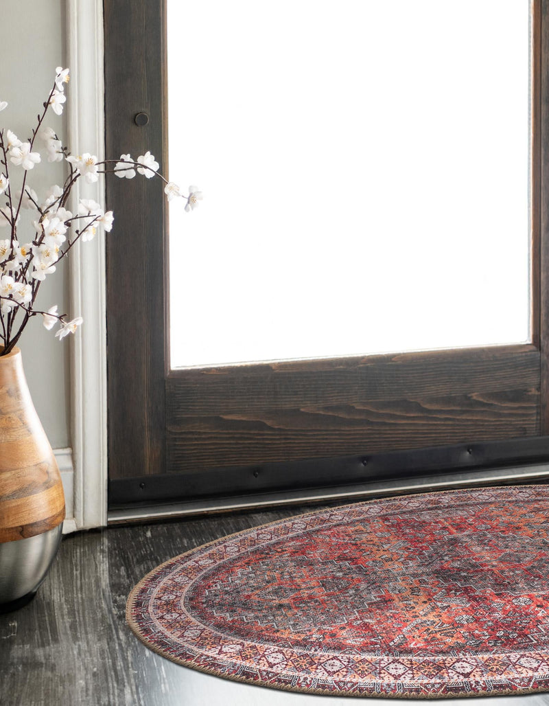 Heritage Elegance Collection Area Rug -  Uffizi Oval Rust Red  lifestyle 69