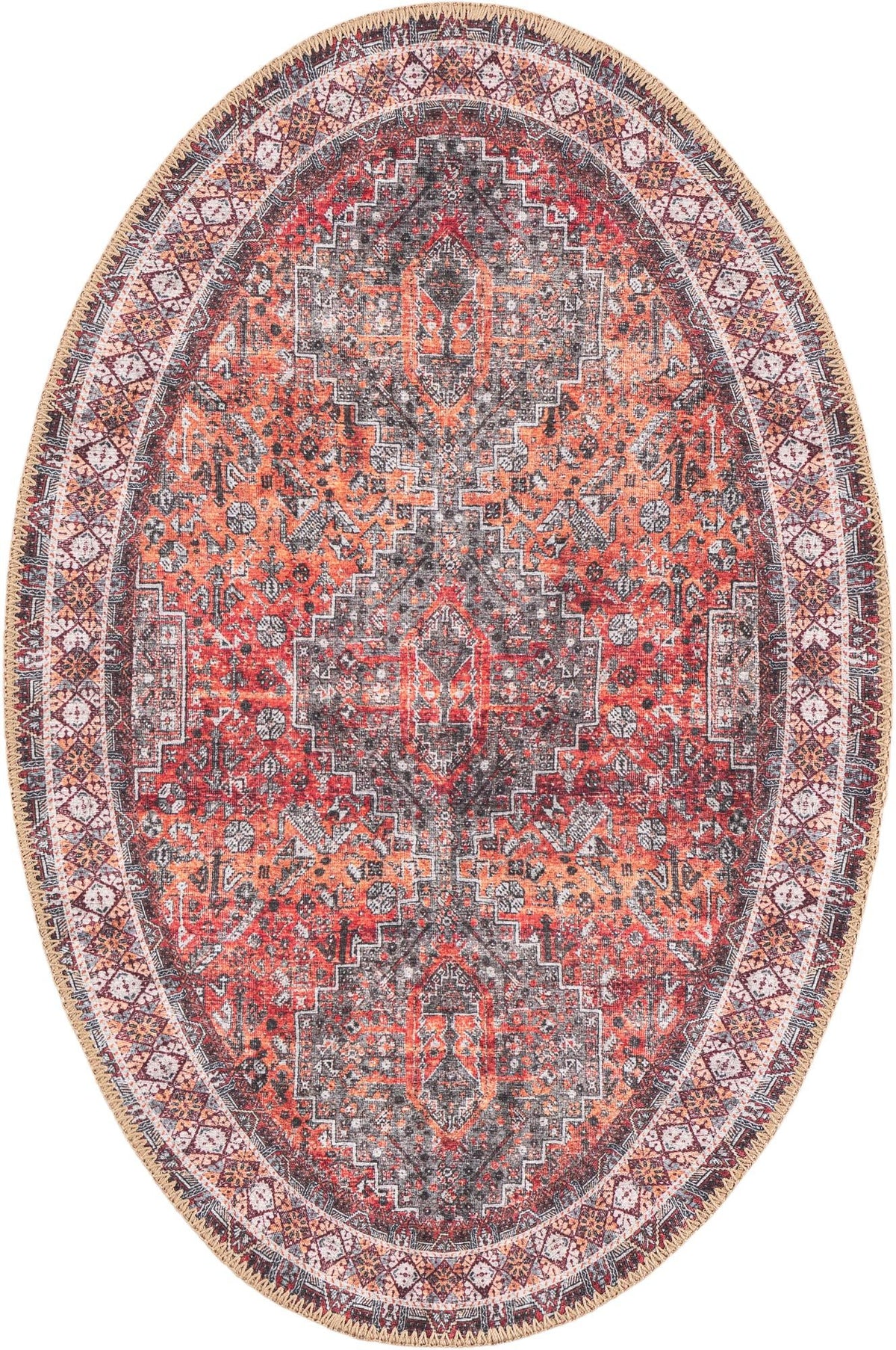Heritage Elegance Collection Area Rug -  Uffizi Oval Rust Red  lifestyle 67