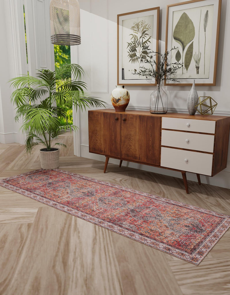 Heritage Elegance Collection Area Rug -  Uffizi Runner Rust Red  lifestyle 44