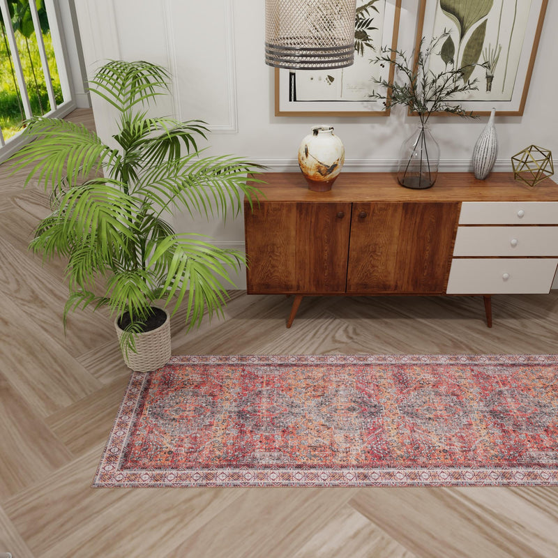 Heritage Elegance Collection Area Rug -  Uffizi Runner Rust Red  lifestyle 133