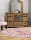 Heritage Elegance Collection Area Rug -  Uffizi Round Rust Red  lifestyle 51