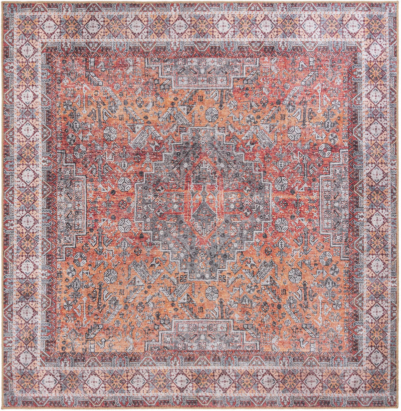 Heritage Elegance Collection Area Rug -  Uffizi Square Rust Red  lifestyle 73