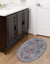Heritage Elegance Collection Area Rug -  Uffizi Oval Gray  lifestyle 60