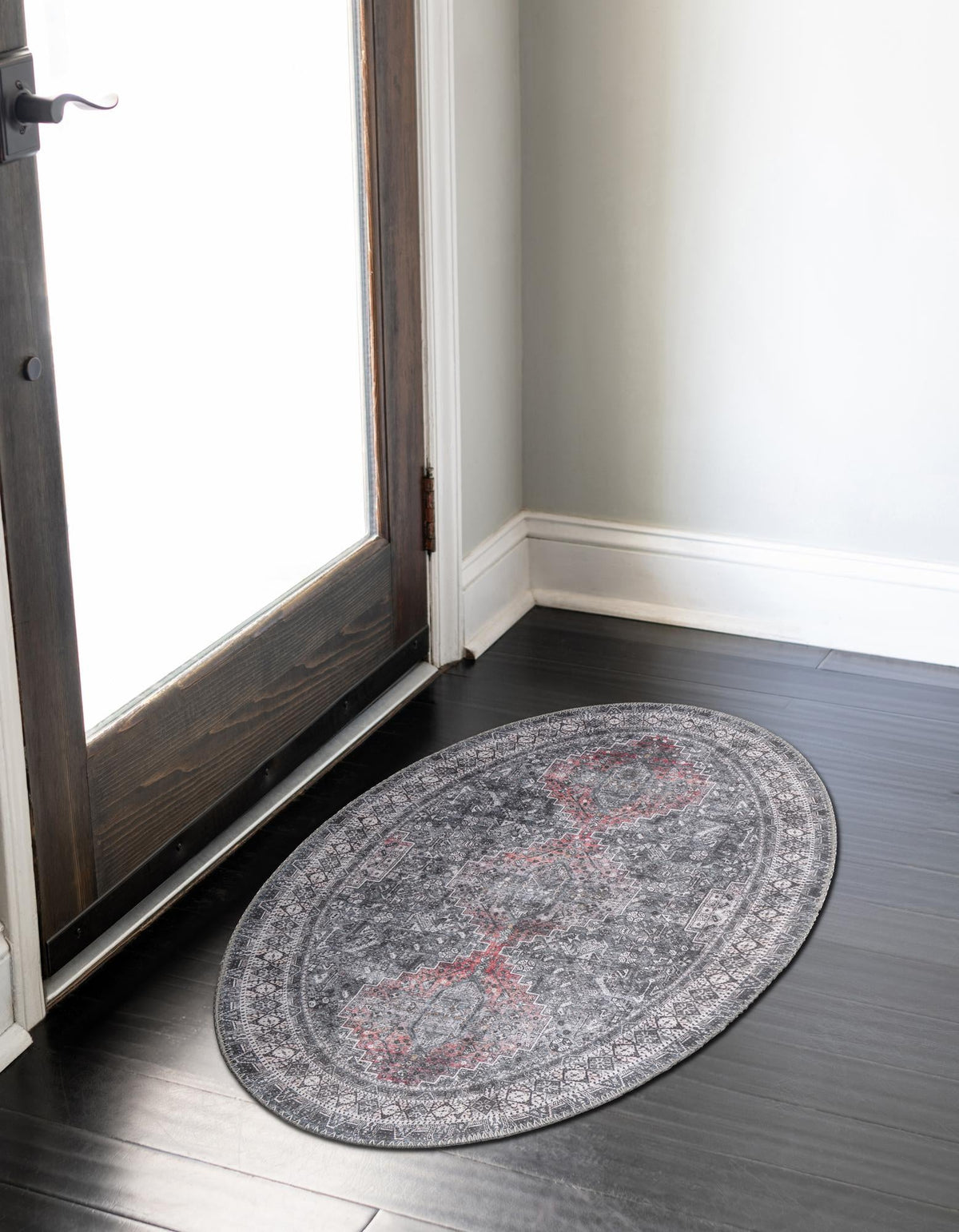 Heritage Elegance Collection Area Rug -  Uffizi Oval Gray  lifestyle 62