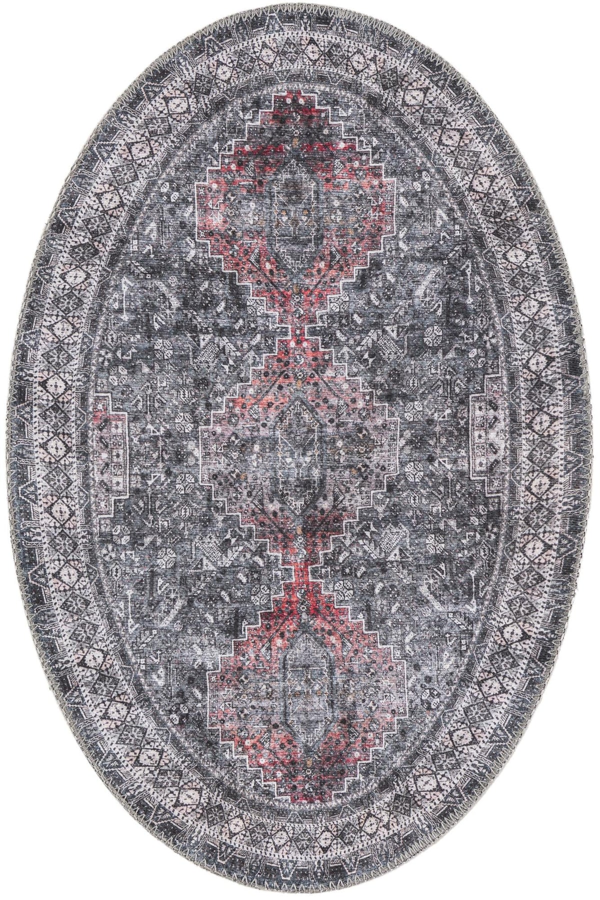 Heritage Elegance Collection Area Rug -  Uffizi Oval Gray  lifestyle 35