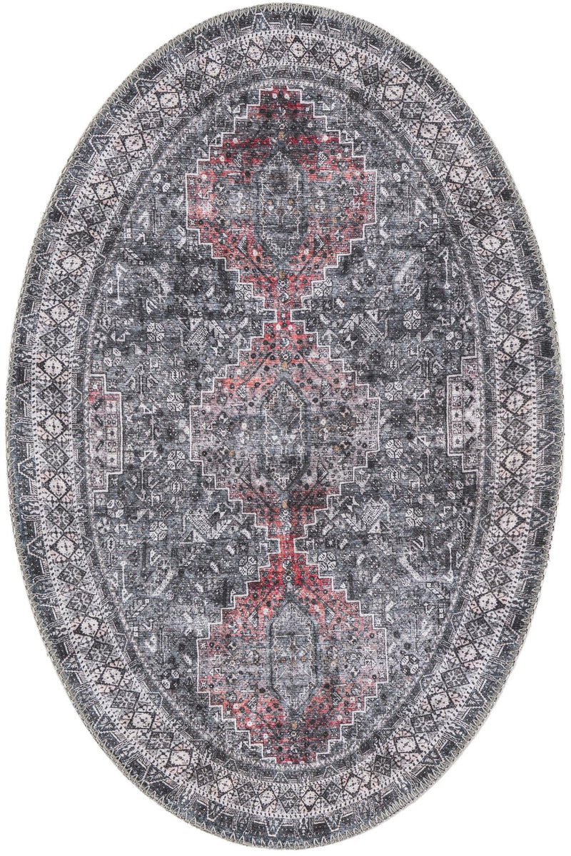 Heritage Elegance Collection Area Rug -  Uffizi Oval Gray  lifestyle 35