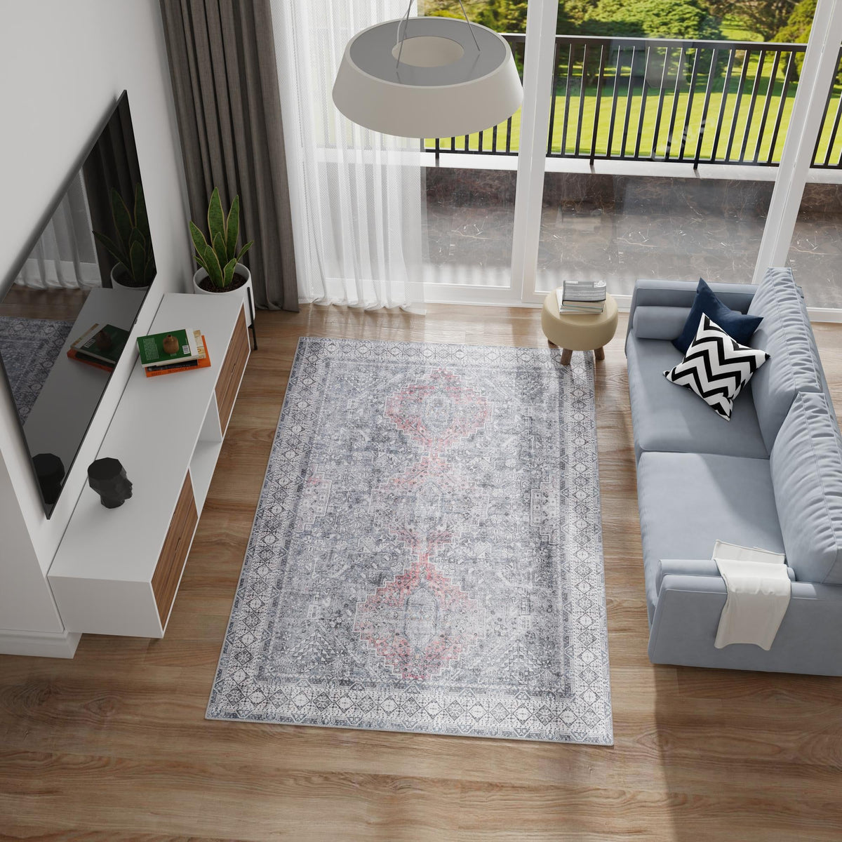Heritage Elegance Collection Area Rug -  Uffizi Rectangle Gray  lifestyle 29