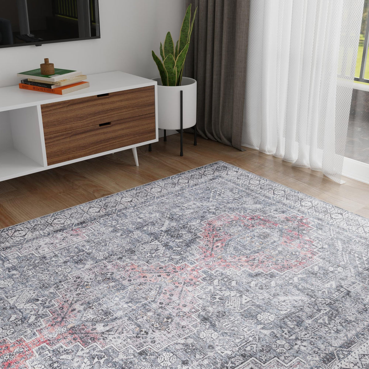 Heritage Elegance Collection Area Rug -  Uffizi Rectangle Gray  lifestyle 31