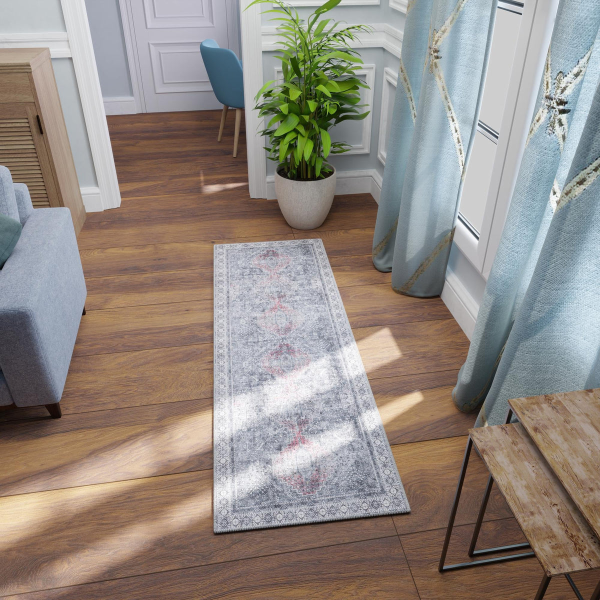 Heritage Elegance Collection Area Rug -  Uffizi Runner Gray  lifestyle 126