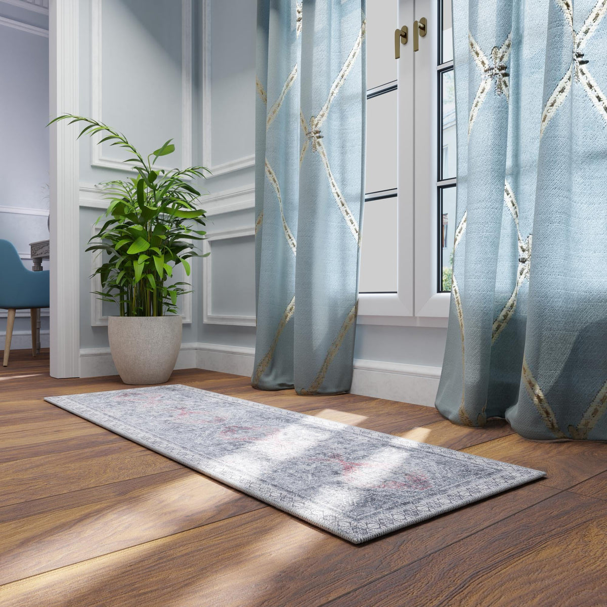 Heritage Elegance Collection Area Rug -  Uffizi Runner Gray  lifestyle 131