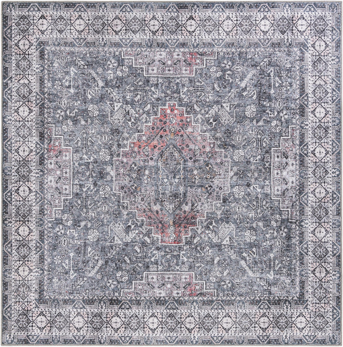 Heritage Elegance Collection Area Rug -  Uffizi Square Gray  lifestyle 37
