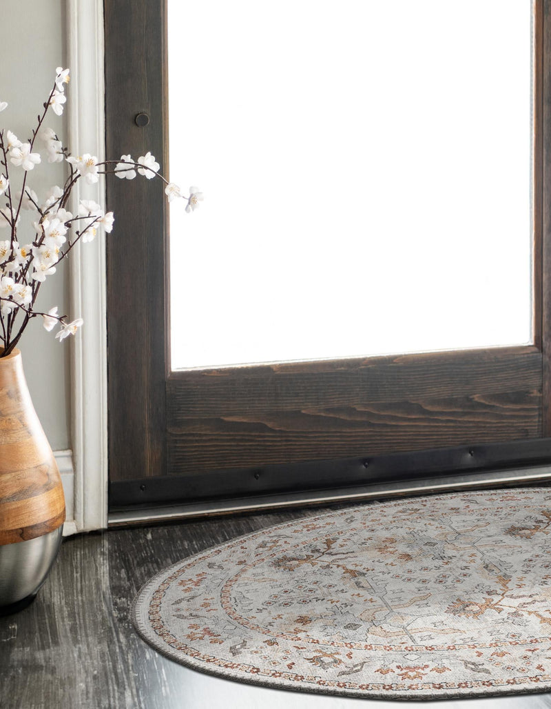 Heritage Elegance Collection Area Rug -  Forbidden Oval Ivory  lifestyle 121