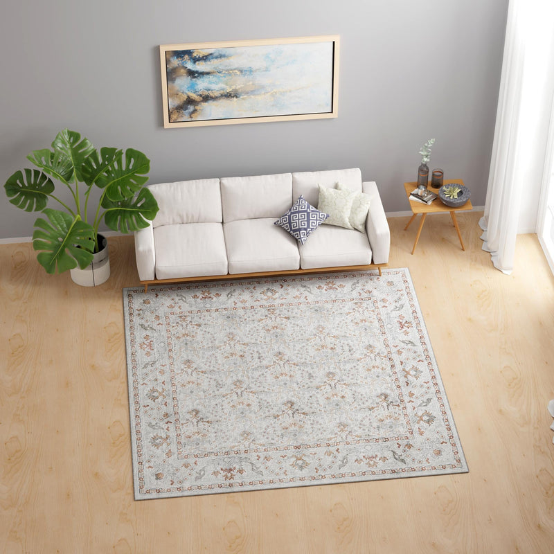 Heritage Elegance Collection Area Rug -  Forbidden Square Ivory  lifestyle 205