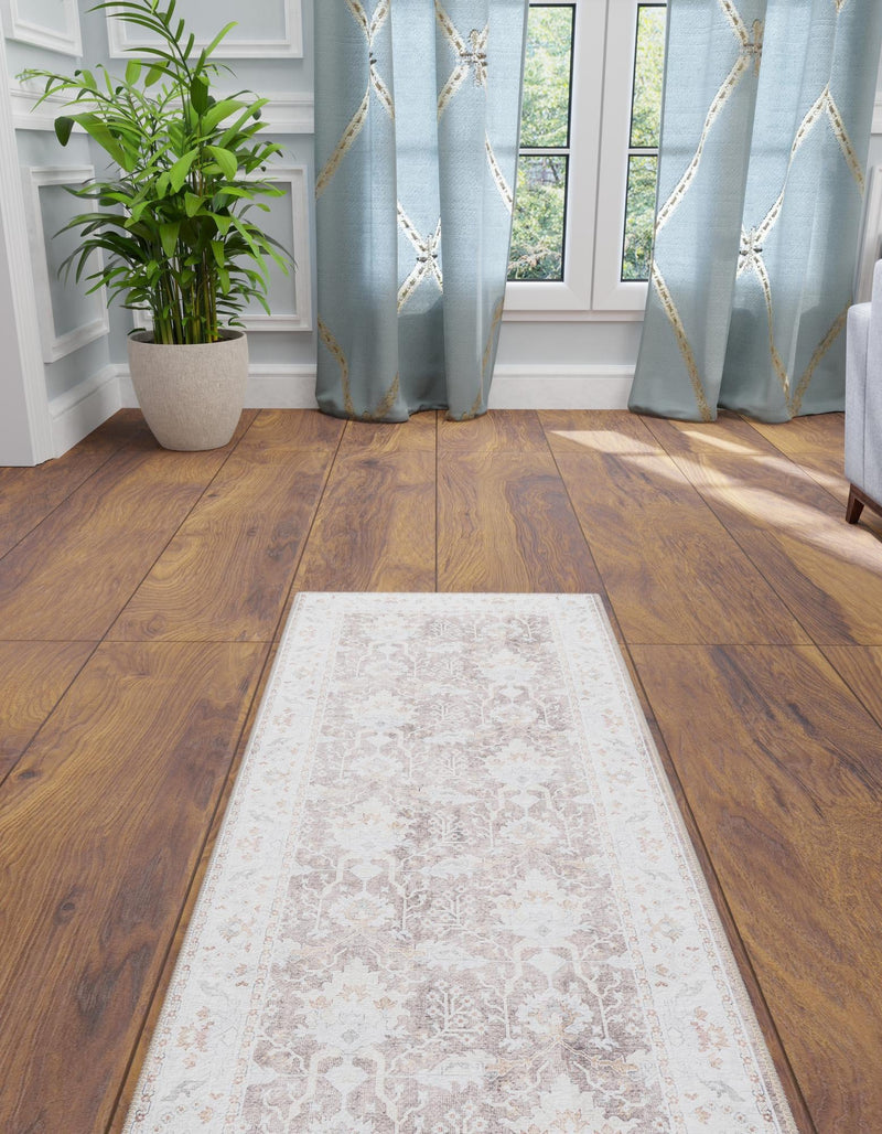 Heritage Elegance Collection Area Rug -  Forbidden Runner Almond Brown  lifestyle 76