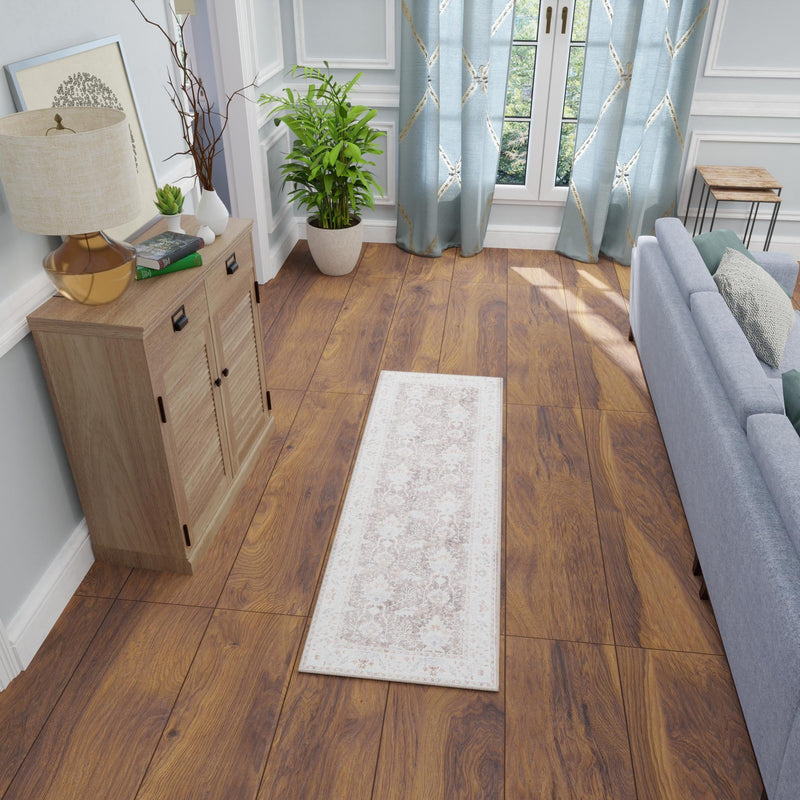 Heritage Elegance Collection Area Rug -  Forbidden Runner Almond Brown  lifestyle 160