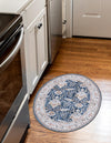 Heritage Elegance Collection Area Rug -  Forbidden Oval Navy Blue  lifestyle 82