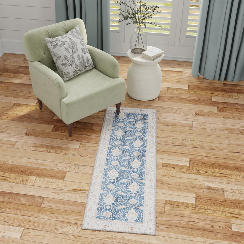 Heritage Elegance Collection Area Rug -  Forbidden Runner Navy Blue  lifestyle 162