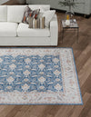 Heritage Elegance Collection Area Rug -  Forbidden Square Navy Blue  lifestyle 126