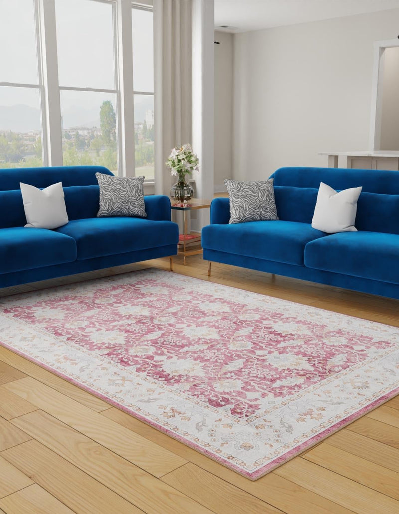 Heritage Elegance Collection Area Rug -  Forbidden Rectangle Burgundy Red  lifestyle 7