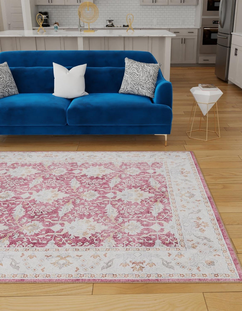 Heritage Elegance Collection Area Rug -  Forbidden Rectangle Burgundy Red  lifestyle 10
