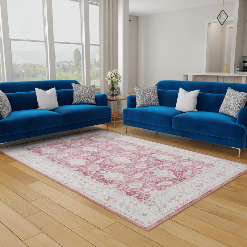 Heritage Elegance Collection Area Rug -  Forbidden Rectangle Burgundy Red  lifestyle 46
