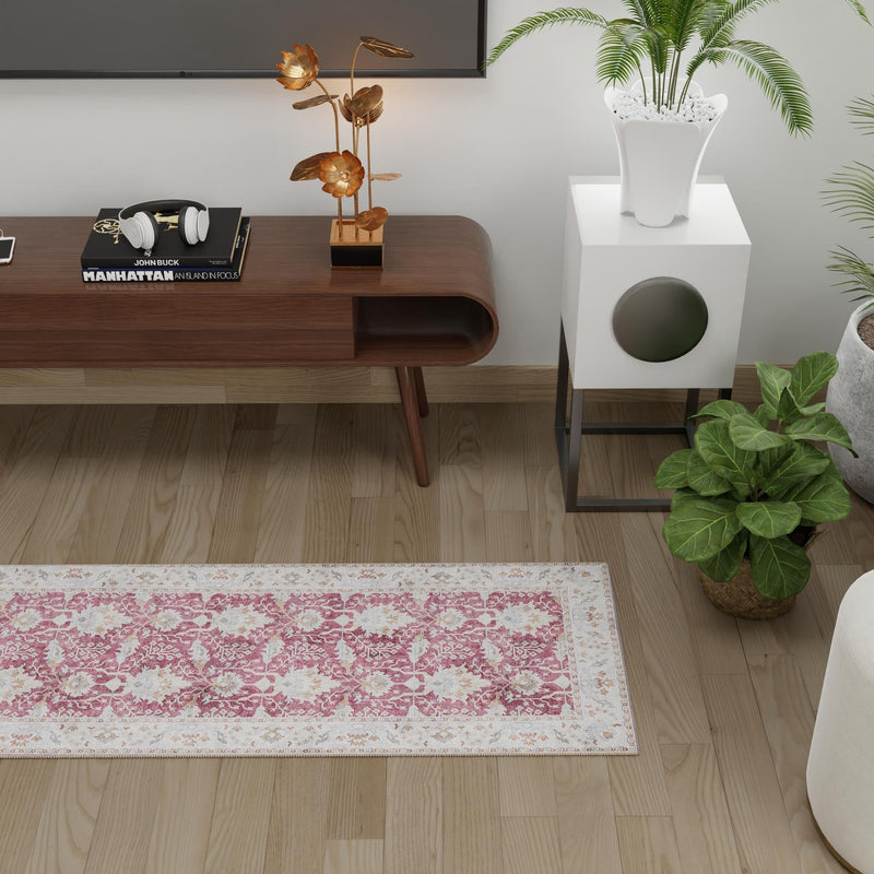Heritage Elegance Collection Area Rug -  Forbidden Runner Burgundy Red  lifestyle 169