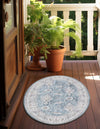Heritage Elegance Collection Area Rug -  Forbidden Oval Teal blue  lifestyle 146