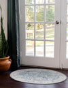 Heritage Elegance Collection Area Rug -  Forbidden Oval Teal blue  lifestyle 161
