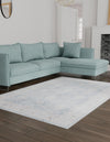 Heritage Elegance Collection Area Rug -  Forbidden Rectangle Teal blue  lifestyle 9