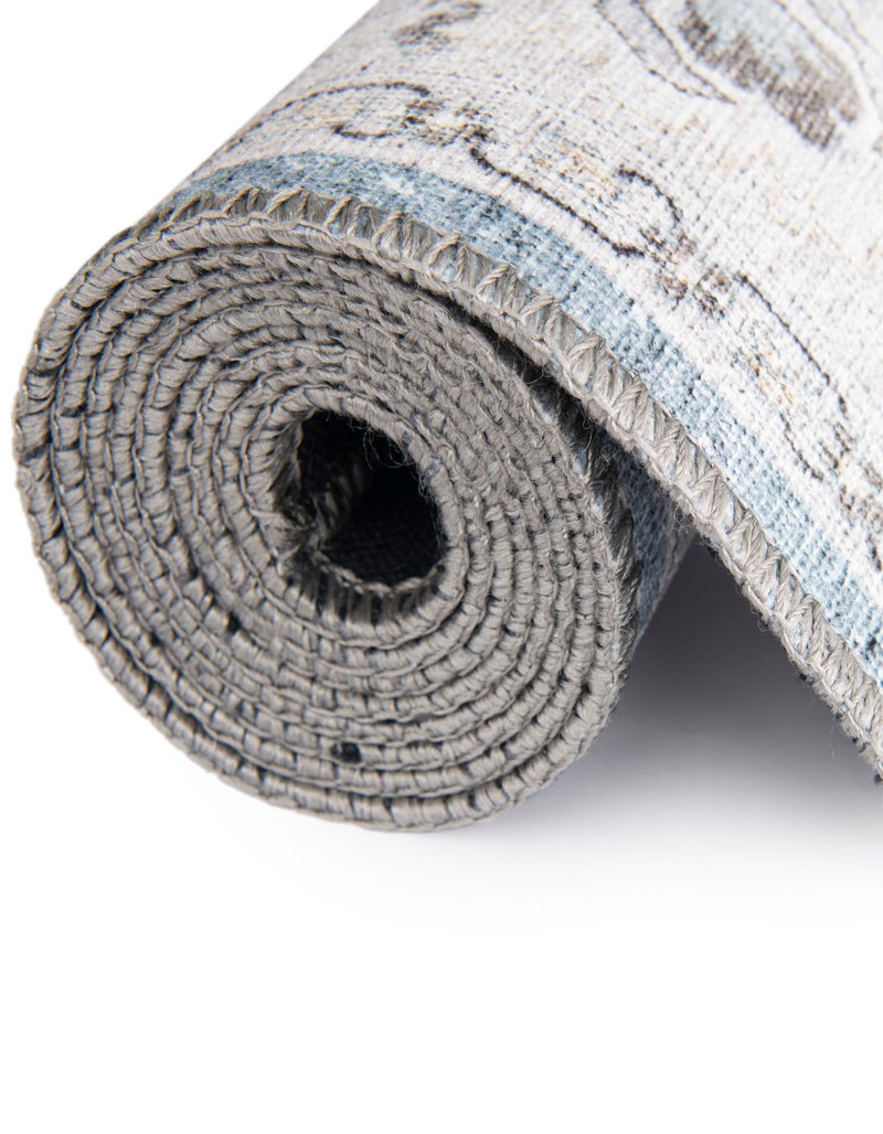 Heritage Elegance Collection Area Rug -  Forbidden Rectangle Teal blue  lifestyle 36