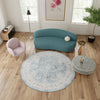 Heritage Elegance Collection Area Rug -  Forbidden Round Teal blue  lifestyle 210